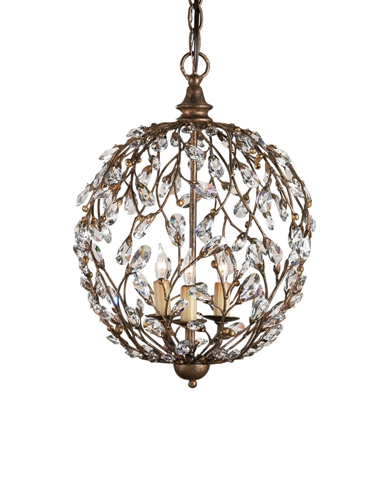 Crystal Bud Gold Orb Chandelier